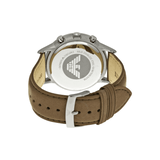 Emporio Armani Classic Chronograph Silver Dial Brown Leather Strap Watch For Men - AR2471 Buy Now By Emporio Armani