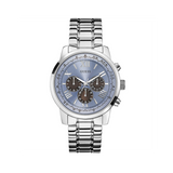 Guess Horizon Chronograph Quartz Blue Dial Silver Steel Strap Watch for Men - W0379G6 Buy Now By Guess