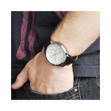 Guess Horizon Chronograph White Dial Brown Leather Strap Watch For Men - W0380G2 Buy Now By Guess