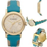 Burberry Heritage Gold Dial Blue Leather Strap Watch for Women - BU9112 Buy Now By Burberry