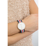 Daniel Wellington Classic Canterbury White Dial Two Tone NATO Strap Watch For Women - DW00100030 Buy Now By Daniel Wellington