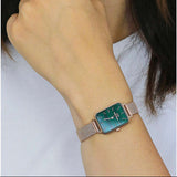 Daniel Wellington Quadro Melrose Green Dial Rose Gold Mesh Strap Watch For Women - DW00100437 Buy Now By Daniel Wellington