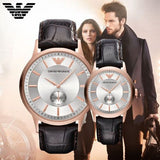 Emporio Armani Classic Analog Silver Dial Brown Leather Strap Watch For Men - AR9101 Buy Now By Emporio Armani