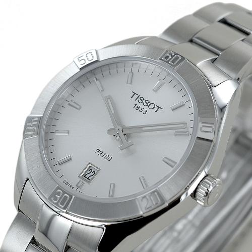 Tissot PR 100 Sport Chic Silver Dial Silver Steel Strap Watch for Women - T101.910.11.031.00 Buy Now By Tissot