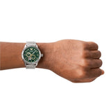 Emporio Armani Meccanico Chronograph Automatic Green Dial Silver Steel Strap Watch For Men - AR60053 Buy Now By Emporio Armani