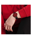 Calvin Klein Even Maroon Dial Black Leather Strap Watch for Men - K7B214CP Buy Now By Calvin Klein
