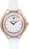 Swarovski Crystalline Aura Silver Dial White Leather Strap Watch for Women - 5519453 Buy Now By Swarovski