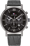Tommy Hilfiger Evan Black Dial Black Leather Strap Watch for Men - 1710395 Buy Now By Tommy Hilfiger