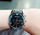 Emporio Armani Beta Chronograph Black Dial Steel Strap Watch For Men - AR1863 Buy Now By Emporio Armani