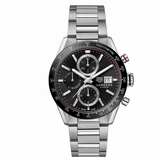 Tag Heuer Carrera Automatic Chronograph Black Dial Silver Steel Strap Watch for Men - CBM2110.BA0651 Buy Now By Tag Heuer