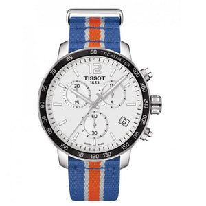 Tissot Quickster Chronograph NBA New York Kicks White Dial Multicolored Nato Strap Watch For Men - T095.417.17.037.06 Buy Now By Tissot