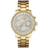 Guess Multi-function Diamonds White Dial Gold Steel Strap Watch for Women - W0559L2 Buy Now By Guess