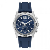 Guess Commander Blue Dial Blue Rubber Strap Watch for Men - GW0211G1 Buy Now By Guess