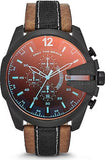 Diesel Mega Chief Quartz Black Dial Two Tone Leather Strap Watch For Men - DZ4305 Buy Now By Diesel