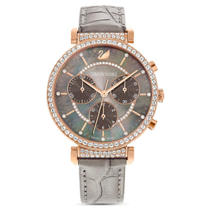 Swarovski Passage Chrono Grey Dial Grey Leather Strap Watch for Women - 5580348 Buy Now By Swarovski
