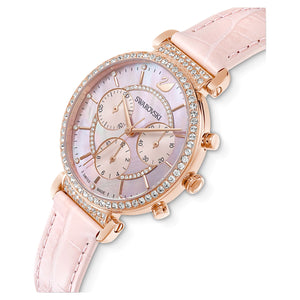 Swarovski Passage Chrono Pink Dial Pink Leather Strap Watch for Women - 5580352 Buy Now By Swarovski