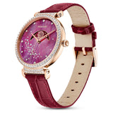 Swarovski Passage Moon Phase Red Dial Red Leather Strap Watch for Women - 5613323 Buy Now By Swarovski