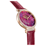 Swarovski Passage Moon Phase Red Dial Red Leather Strap Watch for Women - 5613323 Buy Now By Swarovski