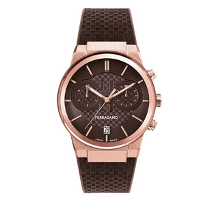 Salvatore Ferragamo Sapphire Chrono Brown Dial Brown Rubber Strap Watch for Men - SFME01023 Buy Now By Salvatore Ferragamo
