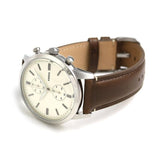 Fossil Townsman Chronograph White Dial Brown Leather Strap Watch for Men - FS5350 Buy Now By Fossil