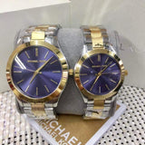 Michael Kors Slim Runway Blue Dial Two Tone Steel Strap Watch for Women - MK3479 Buy Now By Michael Kors