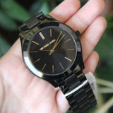 Michael Kors Slim Runway Black Dial Black Stainless Steel Strap Watch for Women - MK3221 Buy Now By Michael Kors