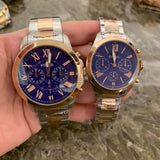Fossil Grant Chronograph Blue Dial Two Tone Steel Strap Watch for Men - FS5024 Buy Now By Fossil