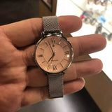 Fossil Jacqueline Three Hand Pink Dial Silver Mesh Strap Watch for Women - ES5089 Buy Now By Fossil