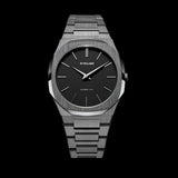 D1 Milano Ultra Thin Re-Gun Black Dial Gray Steel Strap Watch for Men - D1-UTBJ41 Authentic Buy Shop Now