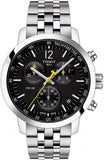 Tissot PRC 200 Chronograph Black Dial Silver Steel Strap Watch For Men - T114.417.11.057.00 Buy Now By Tissot