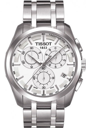 Tissot Couturier Chronograph White Dial Silver Steel Strap Watch For Men - T035.617.11.031.00 Buy Now By Tissot