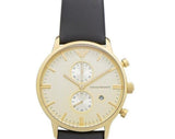 Emporio Armani Gianni Beige Dial Grey Leather Strap Watch For Men - AR0386 Buy Now By Emporio Armani
