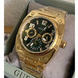 Guess Trend Analog Green Dial Gold Steel Strap Watch For Men - GW0624G2 Buy Now By Guess