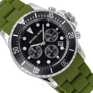 Michael Kors Everest Chronograph Black Dial Green Silicone Strap Watch For Men - MK8981 Buy Now By Michael Kors