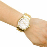 Guess Limelight Quartz Silver Dial Golden Leather Strap Watch For Women - W0775L2 Buy Now By Guess