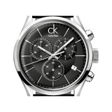Calvin Klein Masculine Chronograph Black Dial Black Leather Strap Watch for Men - K2H27102 Buy Now By Calvin Klein