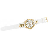 Guess Intrepid White Dial Two Tone Silicone Strap Watch For Women - W0325L2 Buy Now By Guess