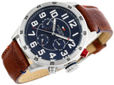 Tommy Hilfiger Trent Quartz Blue Dial Brown Leather Strap Watch for Men - 1791066 Buy Now By Tommy Hilfiger