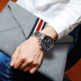 Tommy Hilfiger Briggs Chronograph Black Dial Silver Steel Strap Watch for Men - 1791422 Buy Now By Tommy Hilfiger