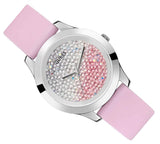 Guess Crush Crystals Silver Dial Pink Rubber Strap Watch for Women - W1223L1 Buy Now By Guess