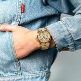 Guess Queen Quartz Gold Dial Gold Steel Strap Watch For Women - GW0464L2 Buy Now By Guess