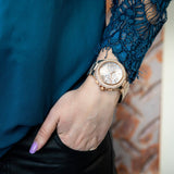 Michael Kors Camille Chronograph White Dial Rose Gold Steel Strap Watch For Women - MK6995 Buy Now By Michael Kors