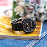 Michael Kors Runway Chronograph Black Dial Black Silicone Strap Watch For Women - MK7385 Buy Now By Michael Kors