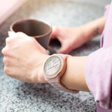 Michael Kors Runway Chronograph White Dial Pink Steel Strap Watch for Women - MK7424 Buy Now By Michael Kors