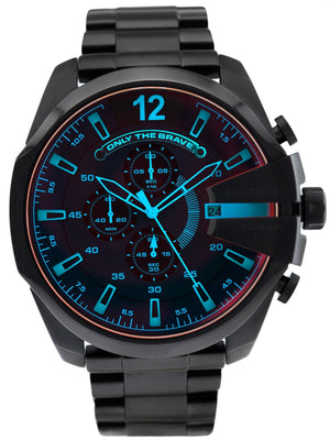 Diesel Mega Chief Chronograph Black Dial Black Steel Strap Watch For Men - DZ4318 Buy Now By Diesel
