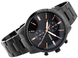 Fossil Townsman Chronograph Black Dial Black Steel Strap Watch for Men - FS5379 Buy Now By Fossil