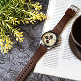 Fossil Sport Tourer Chronograph White Dial Brown Leather Strap Watch for Men - FS6042 Buy Now By Fossil