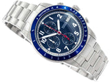 Fossil Sport Tourer Chronograph Blue Dial Silver Steel Strap Watch for Men - FS6047 Buy Now By Fossil