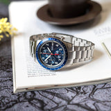 Fossil Sport Tourer Chronograph Blue Dial Silver Steel Strap Watch for Men - FS6047 Buy Now By Fossil