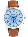 Fossil Grant Chronograph Blue Dial Brown Leather Strap Watch for Men - FS5184 Buy Now By Fossil
